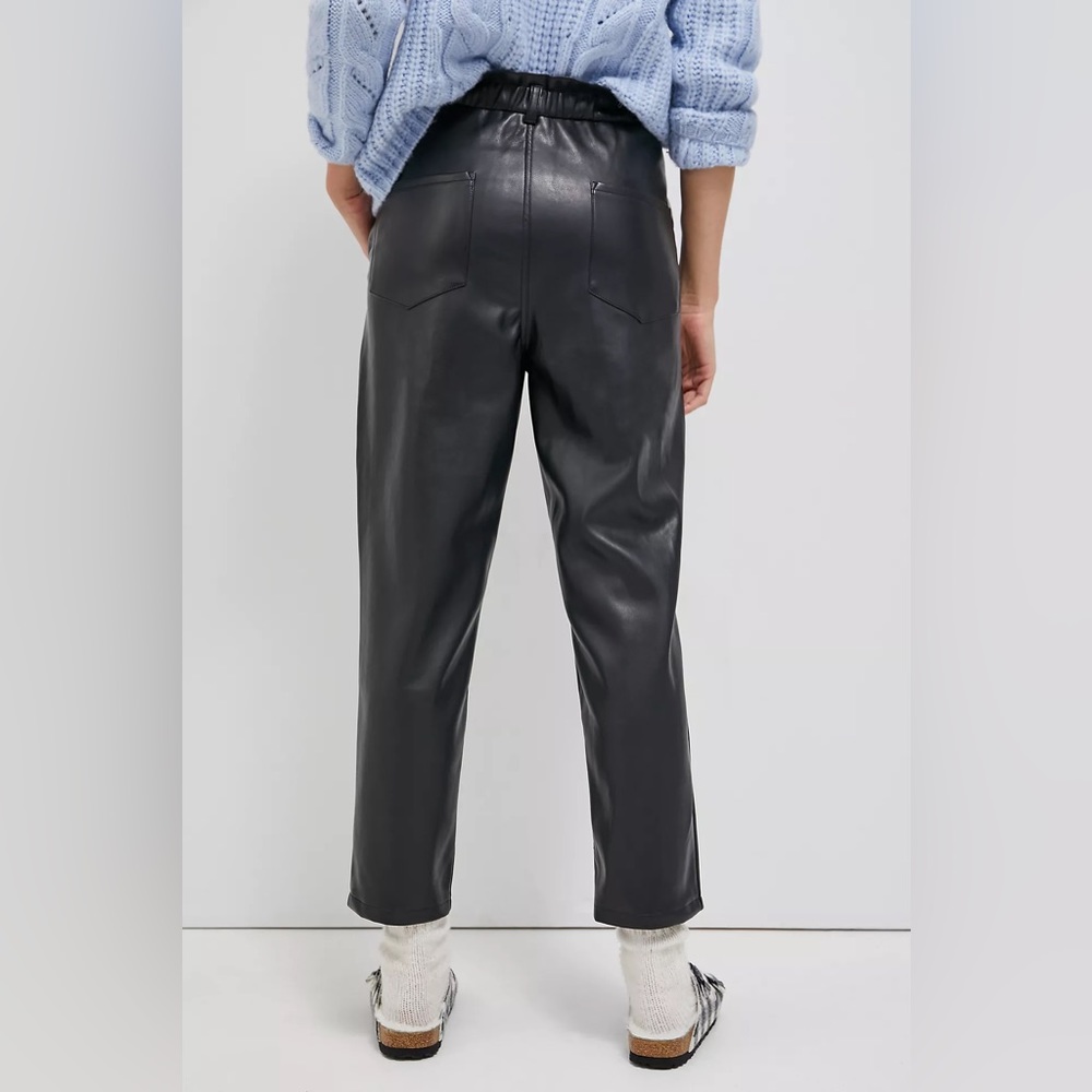 Anthropologie Avec Les Filles Tyler Paperbag Faux Leather Pants - Picture 3 of 11